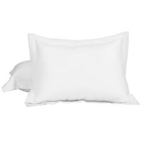 2 Lux Color Block Pillow Shams ~ Burgundy /& White ~ 20/" x 26/" Standard **NEW**